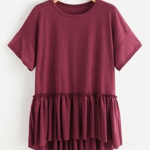 SHEIN flowy maroon womens shirt